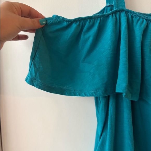 Chic Turquoise Ruffle Mini Dress - Picture 3 of 5
